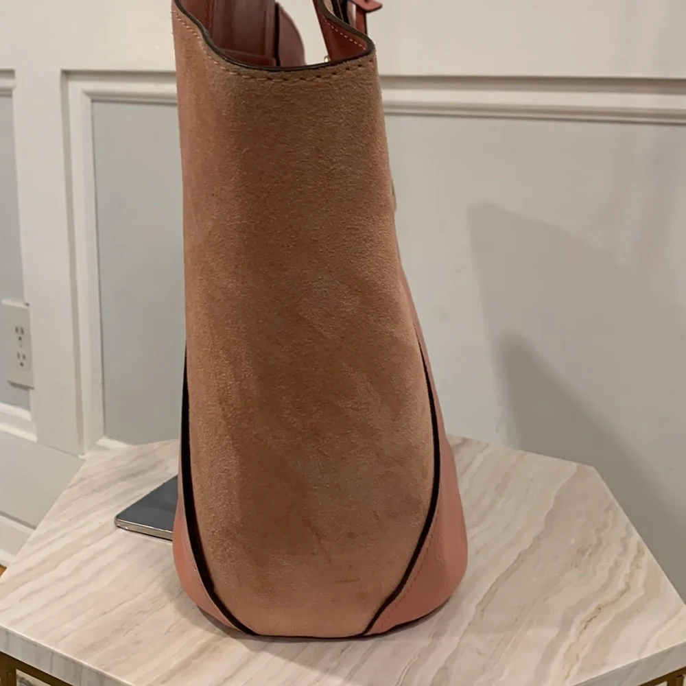 Michael Kors Bag Portia Pink Suede Leather Tote